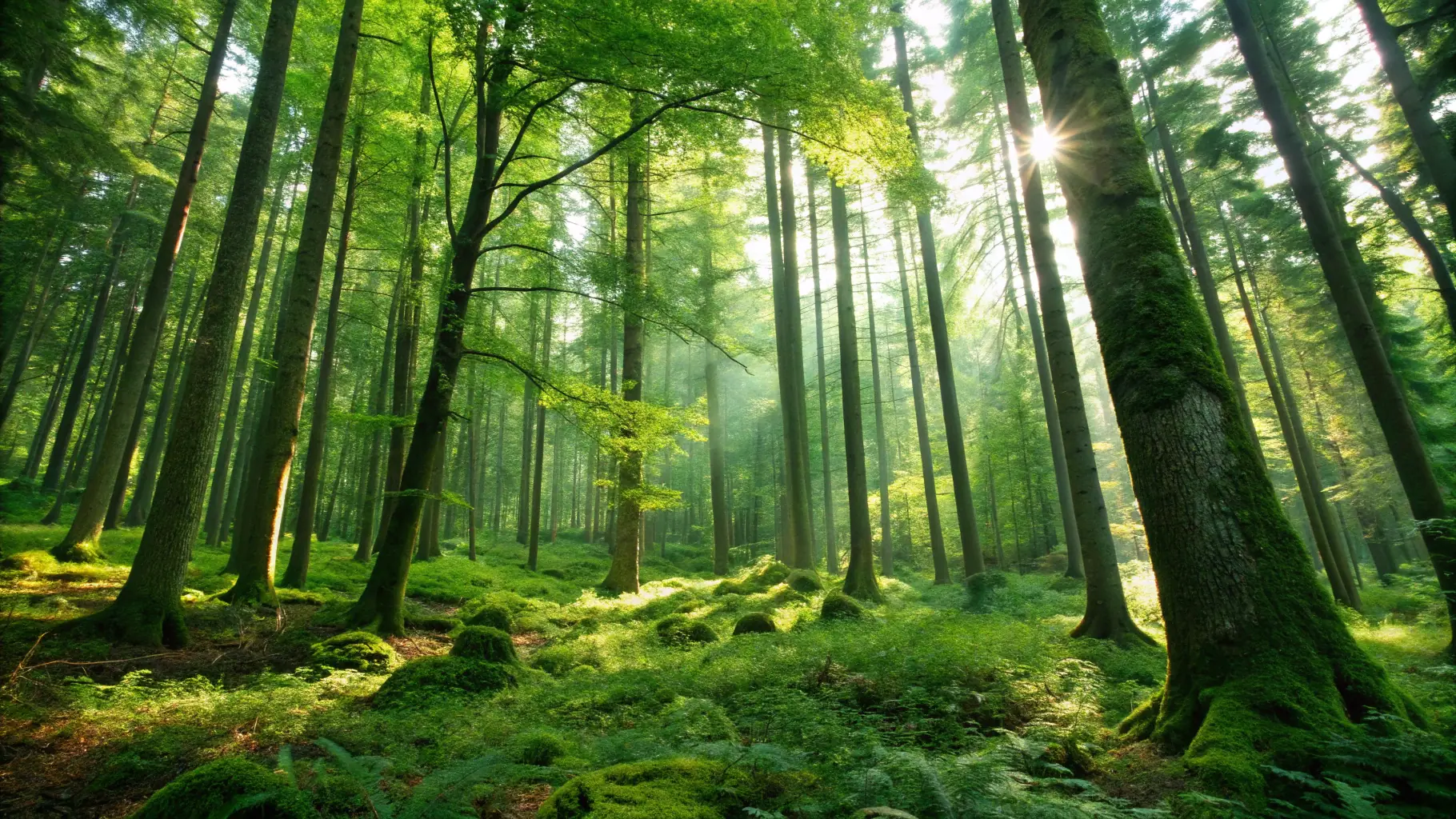 A scenic view of a protected forest area with diverse wildlife, showcasing the association's commitment to habitat preservation and biodiversity conservation.