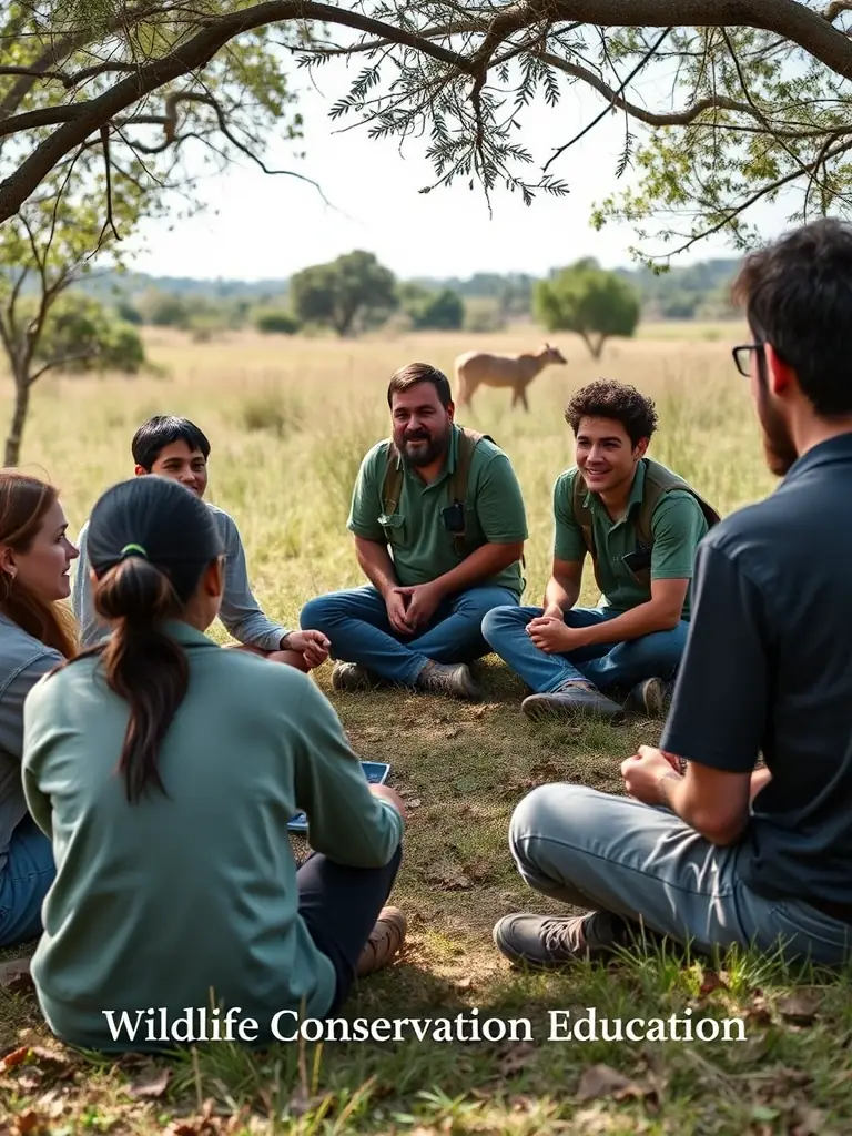 A picture of ACCA members conducting a workshop on wildlife safety and conservation for local youth, emphasizing community engagement.