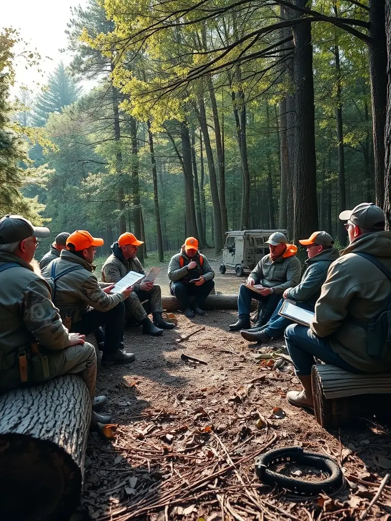 A photograph of ACCA members leading a workshop on hunting safety for young hunters, highlighting their commitment to education and responsible hunting practices.