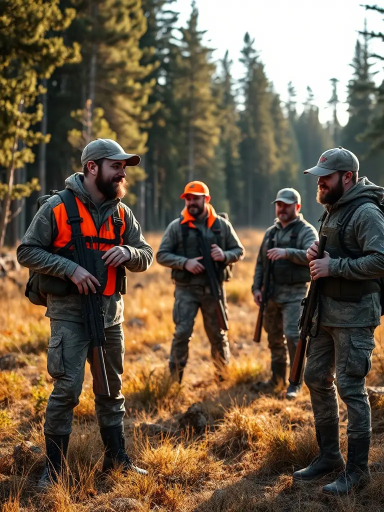 A photograph depicting a group of ACCA members participating in a controlled hunt, emphasizing ethical hunting practices and respect for wildlife.